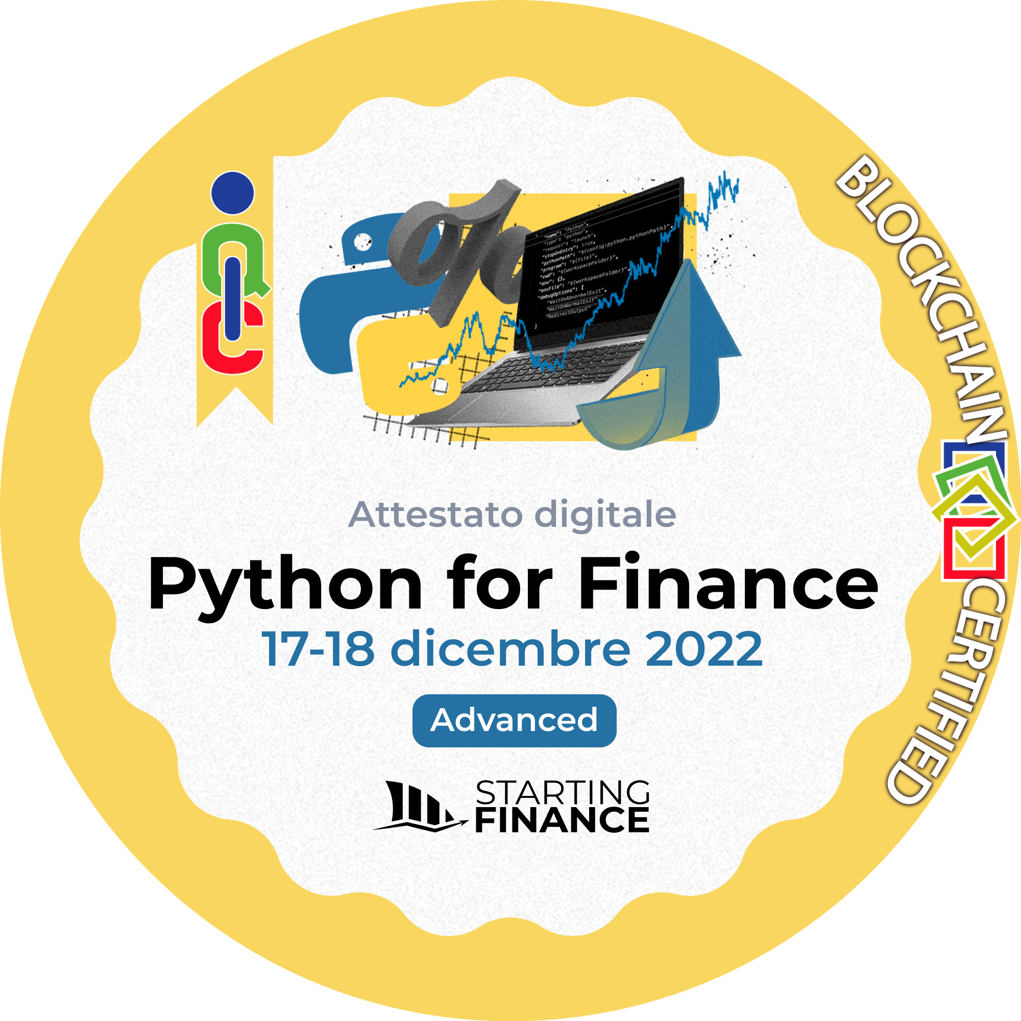 Masterclass Python for Finance | Advanced | Streaming | 17-18 dicembre 2022